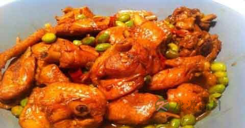 毛豆烧鸡什么时候放调料