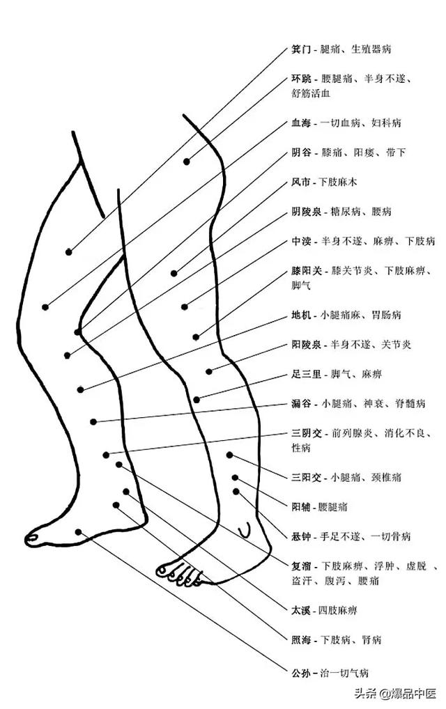 图解-人体穴位、经脉及对应疾病大全